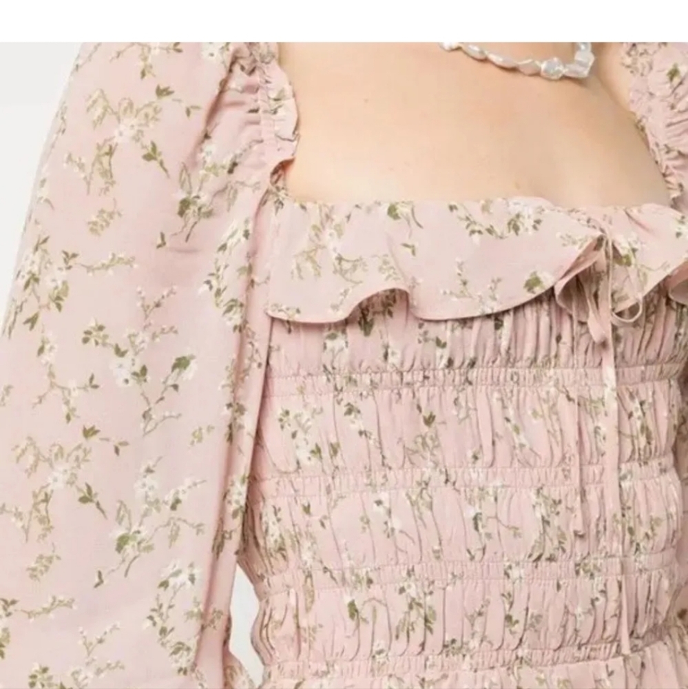 Reformation Floral Mini Dress in Pink and Green - Picture 5 of 7